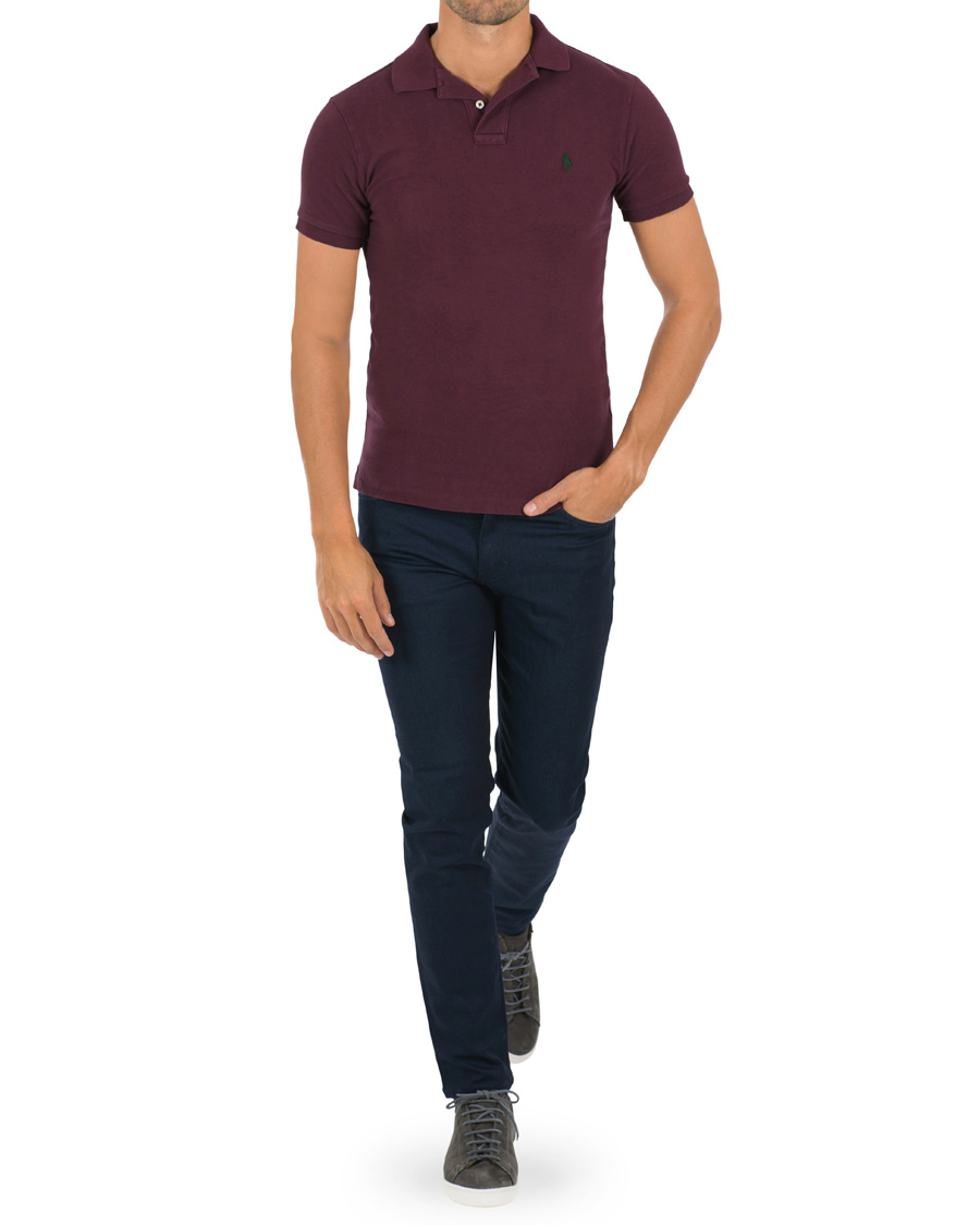 Herr | Pikéer | Polo Ralph Lauren | Slim Fit Polo Classic Burgundy