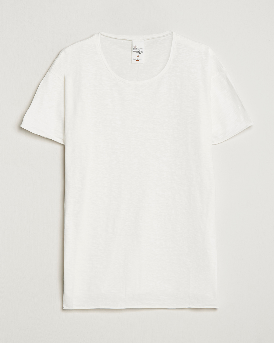 Herr | T-Shirts | Nudie Jeans | Roger Slub Crew Neck Tee Off White