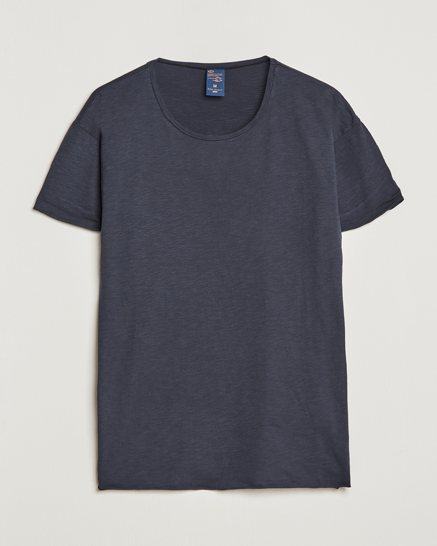 Herr | T-Shirts | Nudie Jeans | Roger Slub Crew Neck Tee Navy