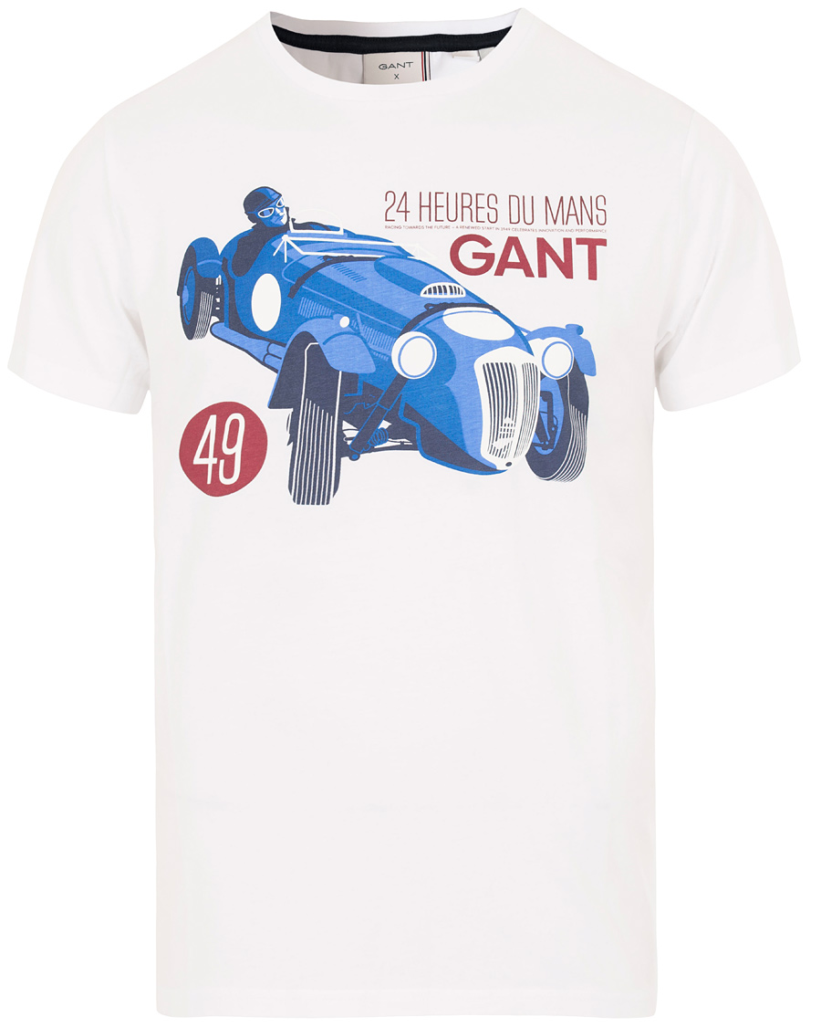 Herr | T-Shirts | GANT | Le Mans Car Print Tee White