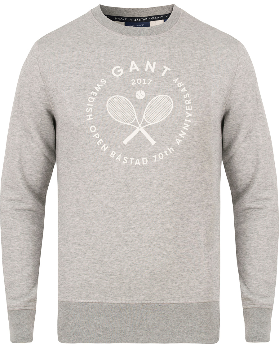 Herr | Tröjor | GANT | Båstad Crew Neck Sweatshirt Grey Melange