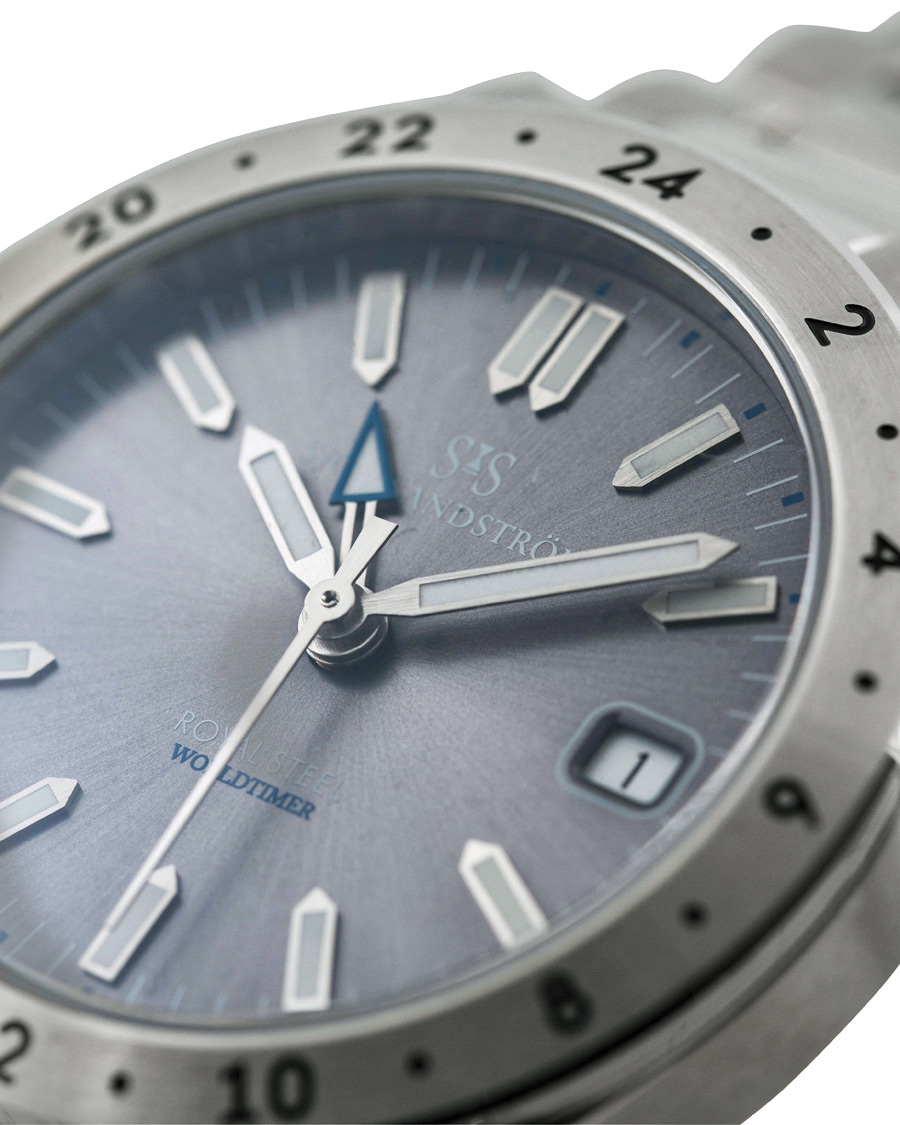 Herr | Sjöö Sandström Royal Steel Worldtimer 36mm Grey with Steel | Sjöö Sandström | Royal Steel Worldtimer 36mm Grey with Steel