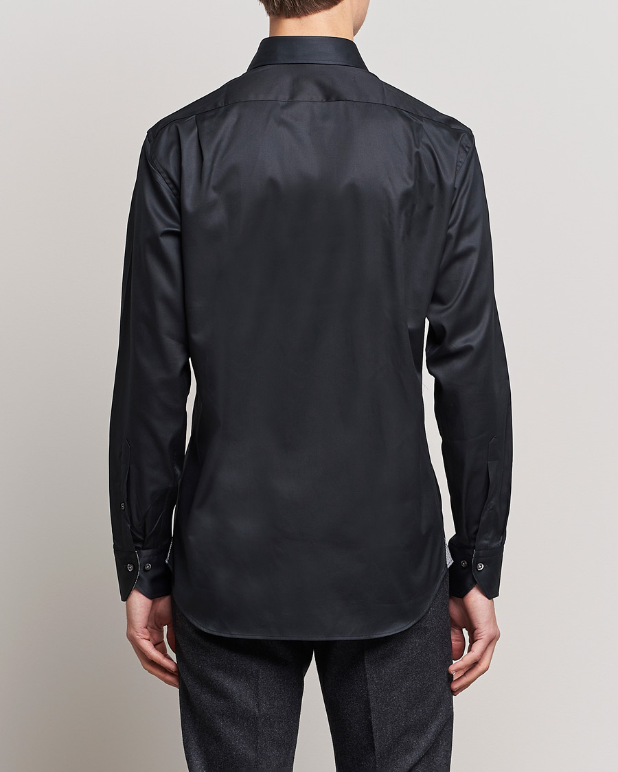 Herr | Skjortor | Stenströms | Fitted Body Contrast Shirt Black