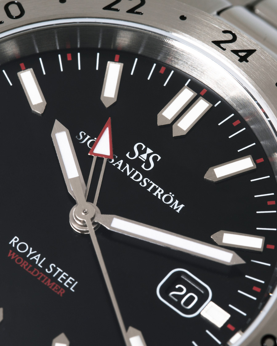 Herr | Sjöö Sandström Royal Steel Worldtimer 41mm Black with Steel | Sjöö Sandström | Royal Steel Worldtimer 41mm Black with Steel