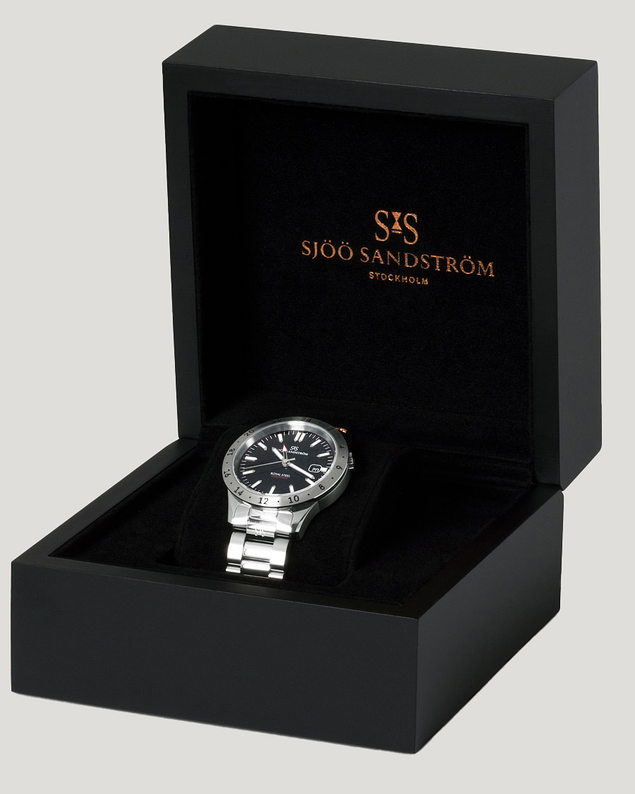 Herr | Sjöö Sandström Royal Steel Worldtimer 41mm Black with Steel | Sjöö Sandström | Royal Steel Worldtimer 41mm Black with Steel