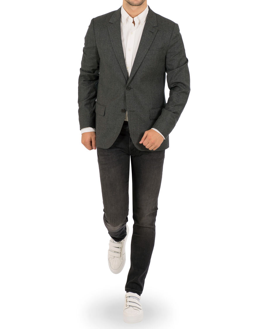 Herr | Kavajer | AMI | Unlined Wool Jacket Anthracite