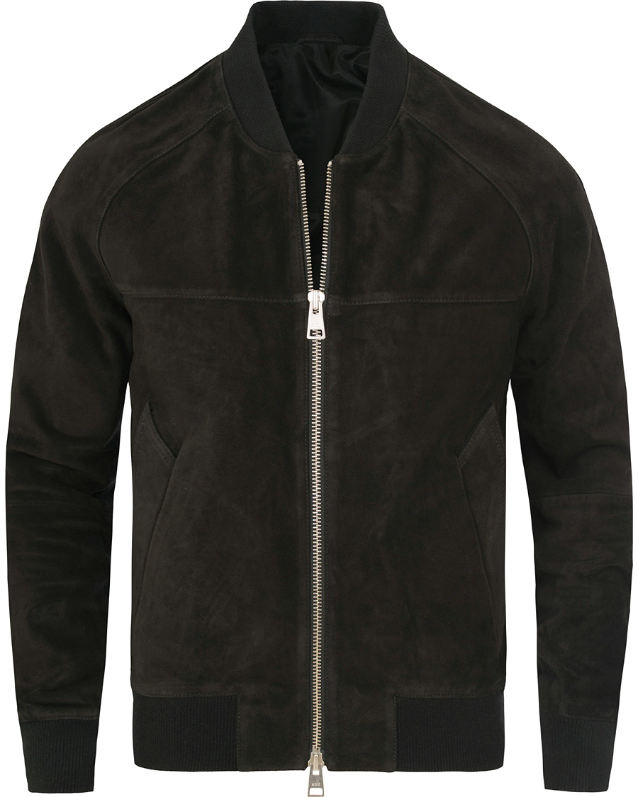 Herr | Jackor | AMI | Suede Bomber Jacket Black