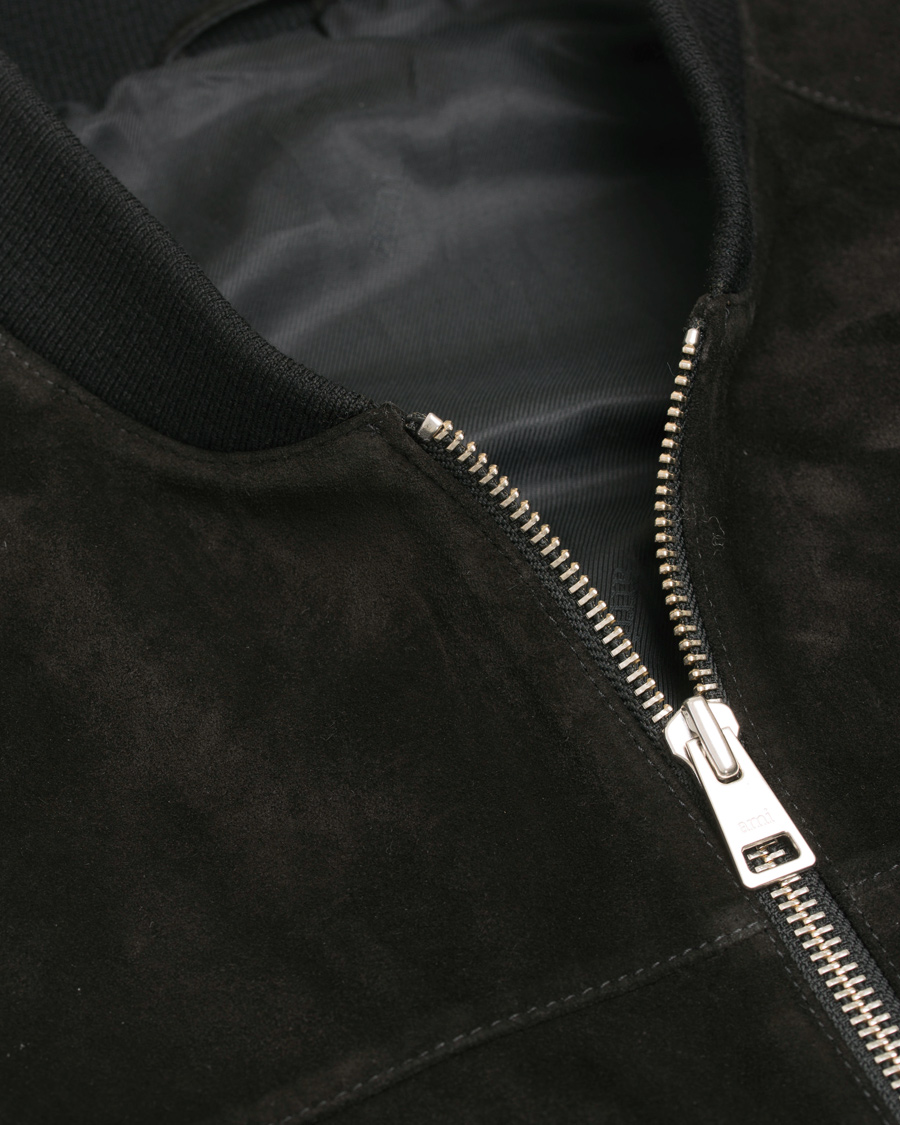 Herr | Jackor | AMI | Suede Bomber Jacket Black