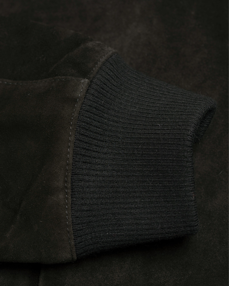 Herr | Jackor | AMI | Suede Bomber Jacket Black