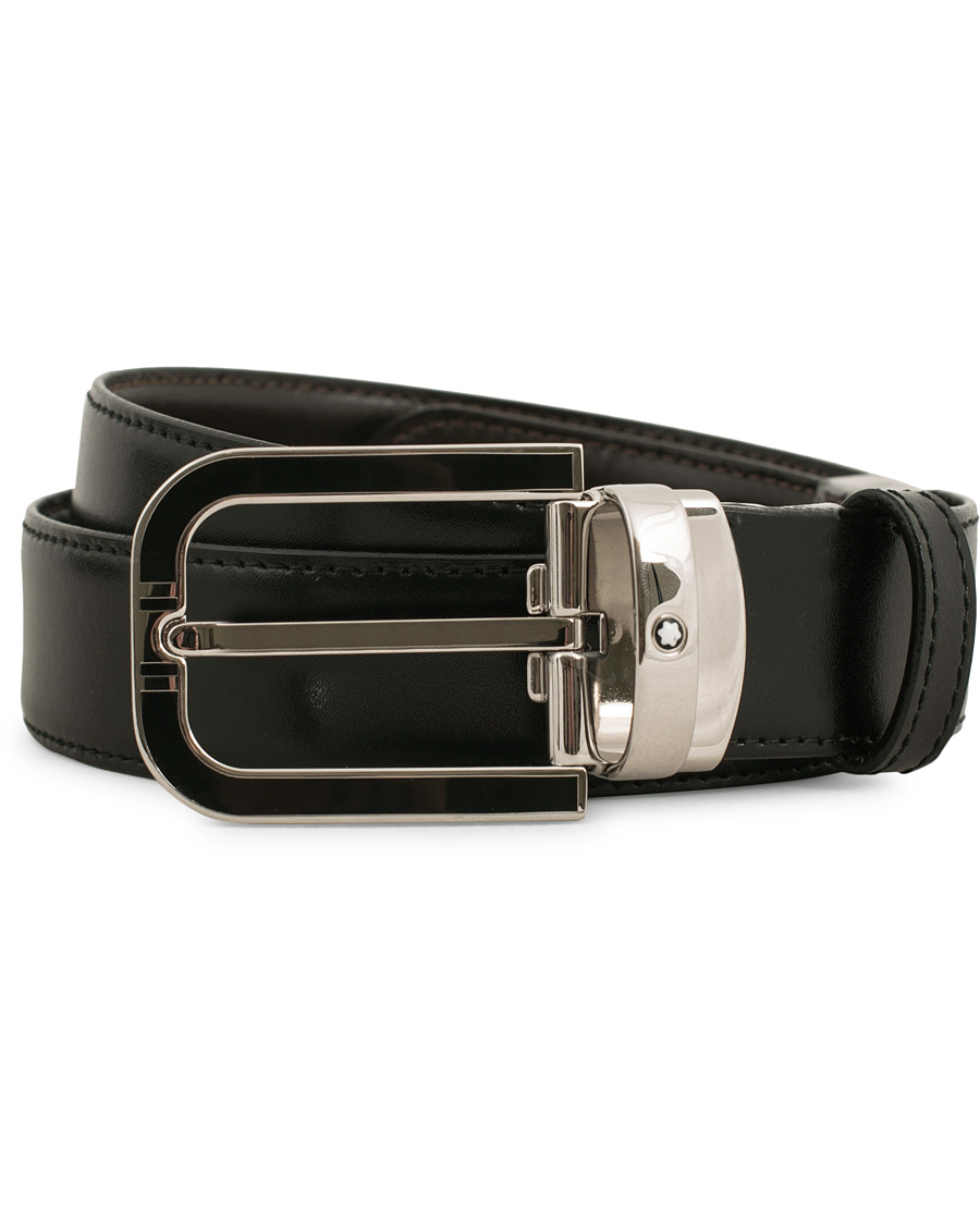 Herr | Montblanc Reversible Horseshoe Buckle 30mm Belt Black | Montblanc | Reversible Horseshoe Buckle 30mm Belt Black