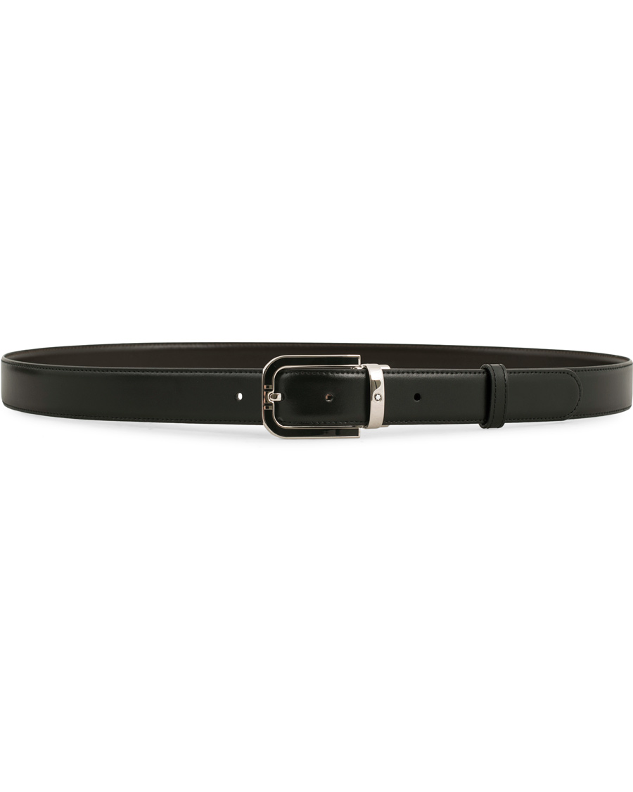 Herr | Montblanc Reversible Horseshoe Buckle 30mm Belt Black | Montblanc | Reversible Horseshoe Buckle 30mm Belt Black