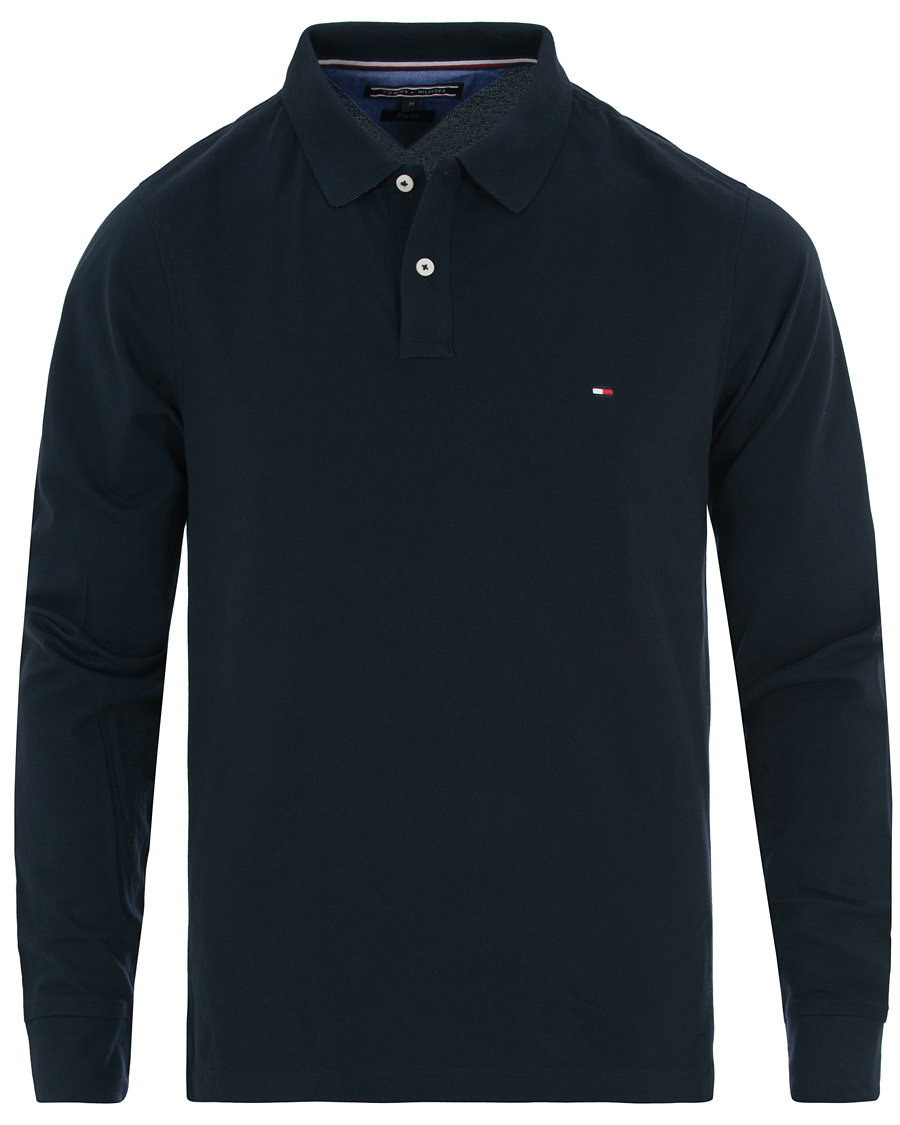 Herr | Tröjor | Tommy Hilfiger | Luxury Slim Fit Long Sleeve Polo Sky Captain