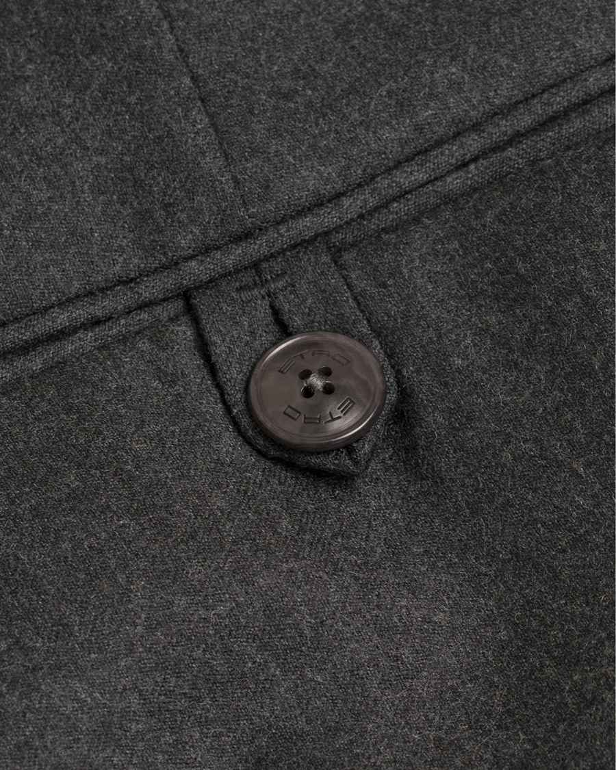 Herr | Byxor | Etro | Baggy Manhattan Flannel Trousers Dark Grey