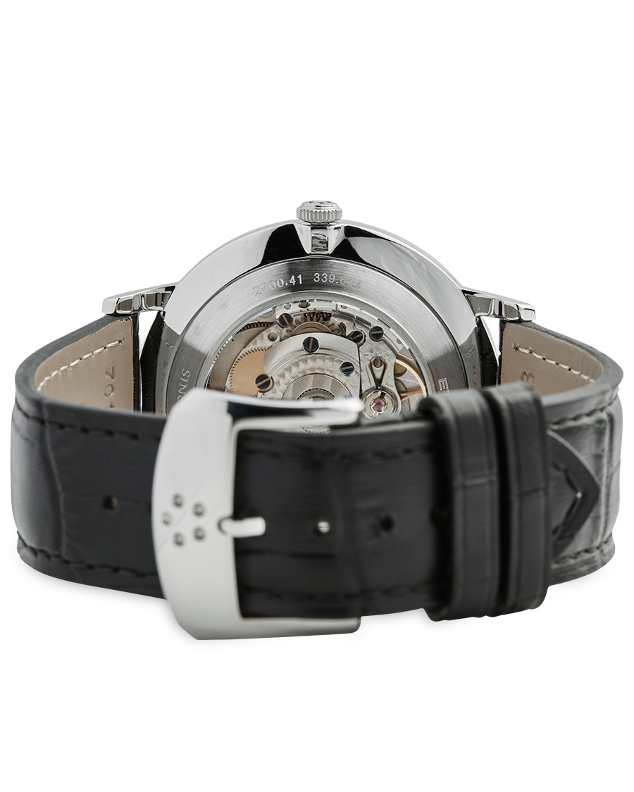 Herr | Eterna Eternity Automatic Silver/Black Silver/Black Leather 40mm | Eterna | Eternity Automatic Silver/Black Silver/Black Leather 40mm
