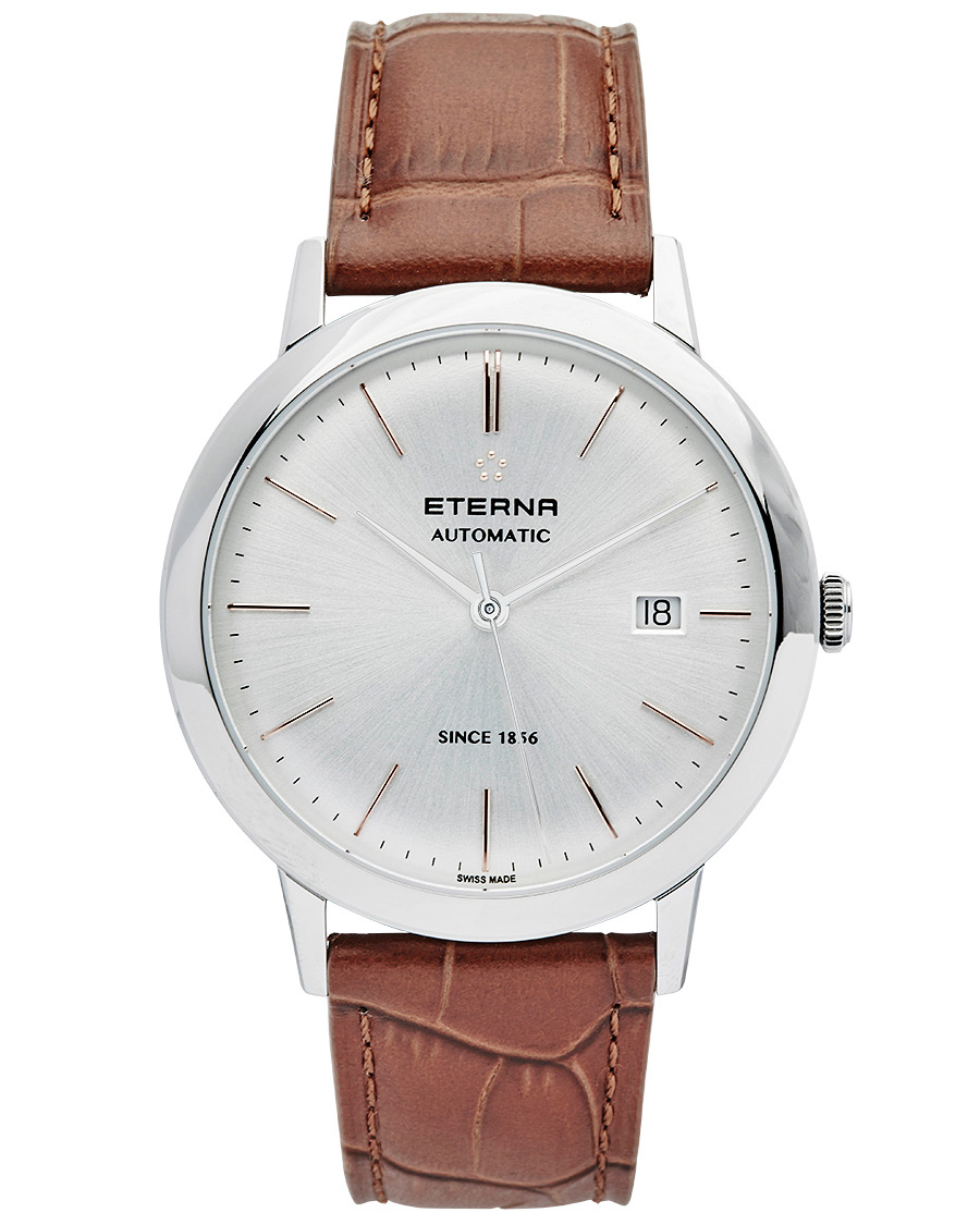 Herr | Eterna Eternity Automatic Silver/Brown Silver/Brown Leather 40mm | Eterna | Eternity Automatic Silver/Brown Silver/Brown Leather 40mm