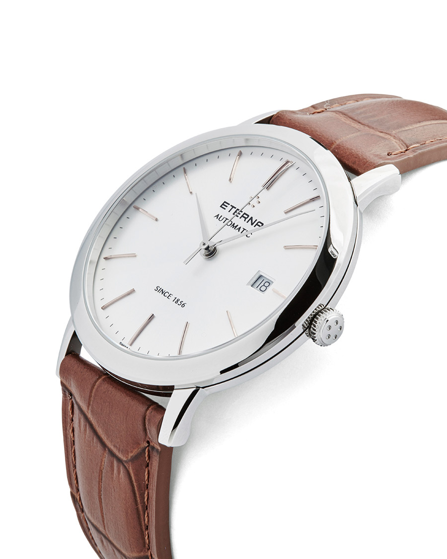 Herr | Eterna Eternity Automatic Silver/Brown Silver/Brown Leather 40mm | Eterna | Eternity Automatic Silver/Brown Silver/Brown Leather 40mm