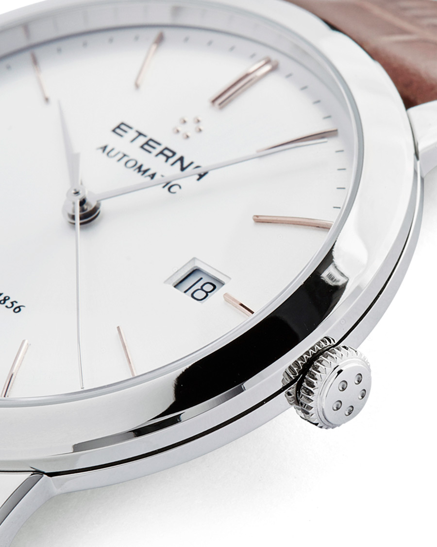 Herr | Eterna Eternity Automatic Silver/Brown Silver/Brown Leather 40mm | Eterna | Eternity Automatic Silver/Brown Silver/Brown Leather 40mm