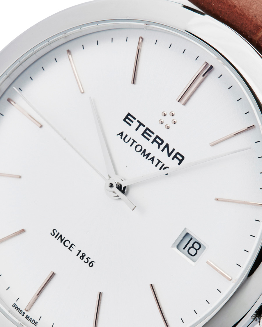 Herr | Eterna Eternity Automatic Silver/Brown Silver/Brown Leather 40mm | Eterna | Eternity Automatic Silver/Brown Silver/Brown Leather 40mm