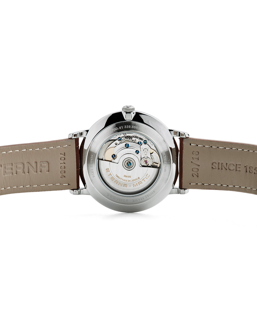 Herr | Eterna Eternity Automatic Silver/Brown Silver/Brown Leather 40mm | Eterna | Eternity Automatic Silver/Brown Silver/Brown Leather 40mm