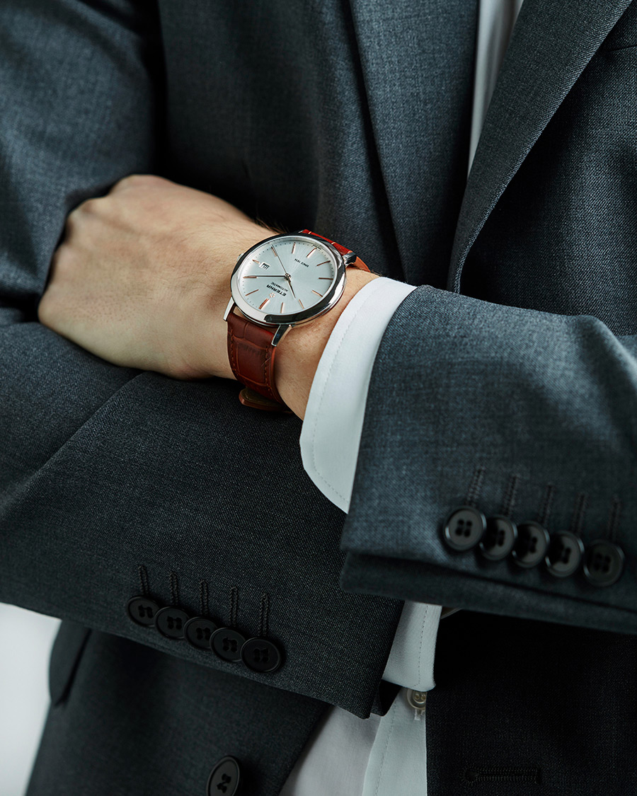 Herr | Eterna Eternity Automatic Silver/Brown Silver/Brown Leather 40mm | Eterna | Eternity Automatic Silver/Brown Silver/Brown Leather 40mm