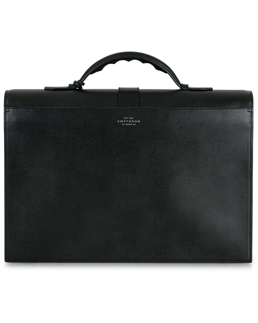 Herr | Smythson Grosvenor Slim Calf Briefcase Black | Smythson | Grosvenor Slim Calf Briefcase Black