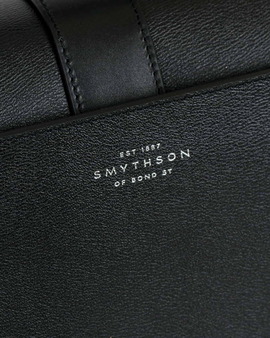 Herr | Smythson Grosvenor Slim Calf Briefcase Black | Smythson | Grosvenor Slim Calf Briefcase Black