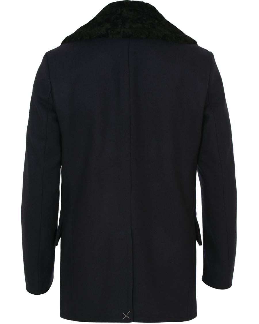 Herr | Jackor | Private White V.C. | The Shearling Collar Pea Coat Navy