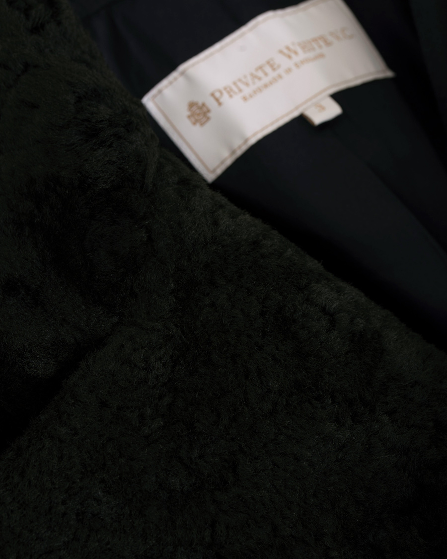 Herr | Jackor | Private White V.C. | The Shearling Collar Pea Coat Navy