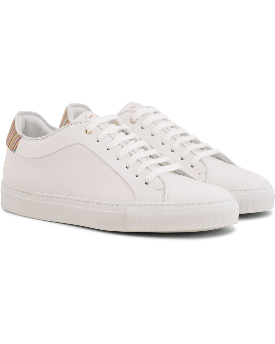Herr | Paul Smith Basso Leather Sneaker White/Multi Stripe | Paul Smith | Basso Leather Sneaker White/Multi Stripe