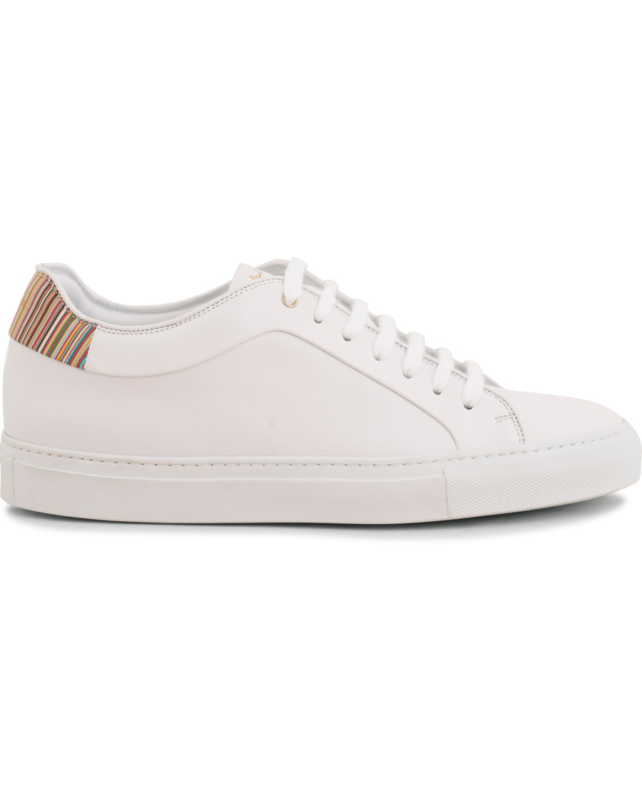 Herr | Paul Smith Basso Leather Sneaker White/Multi Stripe | Paul Smith | Basso Leather Sneaker White/Multi Stripe