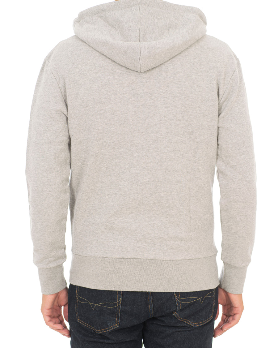Herr | Tröjor | Maison Kitsuné | Zip Hoodie Tricolor Fox Patch Grey Melange