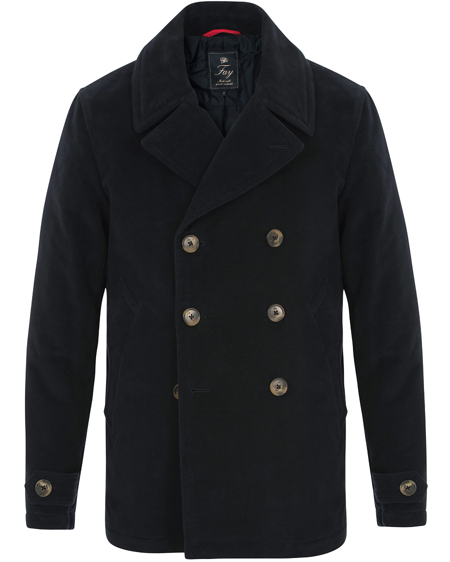 Herr | Jackor | Fay | Moleskin Peacoat Navy