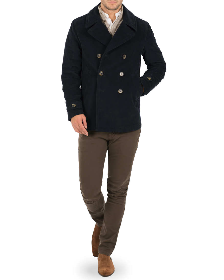 Herr | Jackor | Fay | Moleskin Peacoat Navy