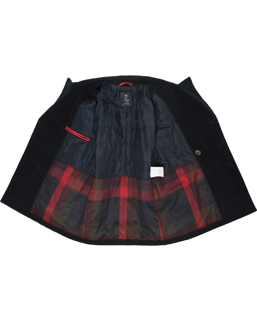 Herr | Jackor | Fay | Moleskin Peacoat Navy