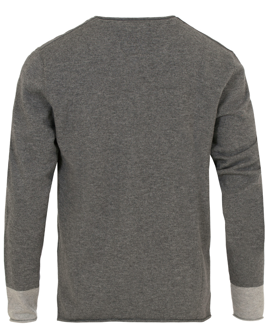 Herr | Tröjor | Filippa K | Cotton/Merino Roll Edge Sweater Grey Melange