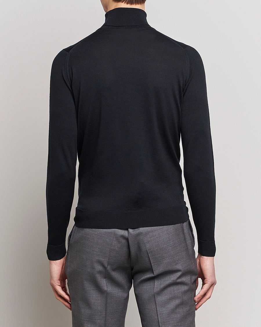Herr | Tröjor | John Smedley | Cherwell Extra Fine Merino Rollneck Black