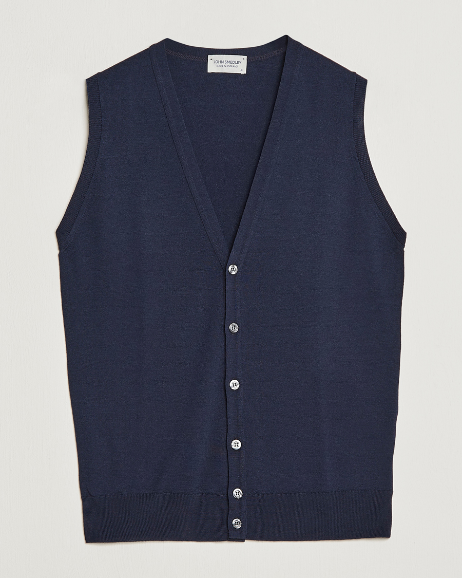 Herr | Tröjor | John Smedley | Huntswood Slim Fit Waistcoat Midnight
