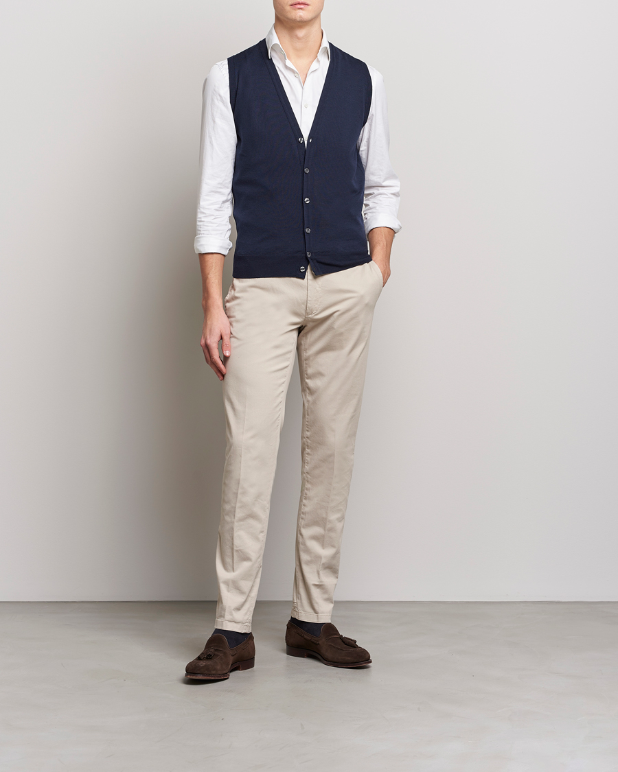 Herr | Tröjor | John Smedley | Huntswood Slim Fit Waistcoat Midnight