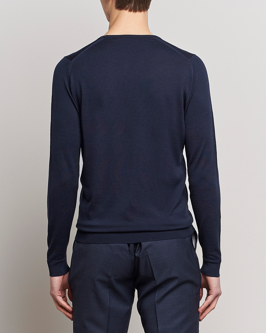Herr | Tröjor | John Smedley | Lundy Extra Fine Merino Crew Neck Midnight