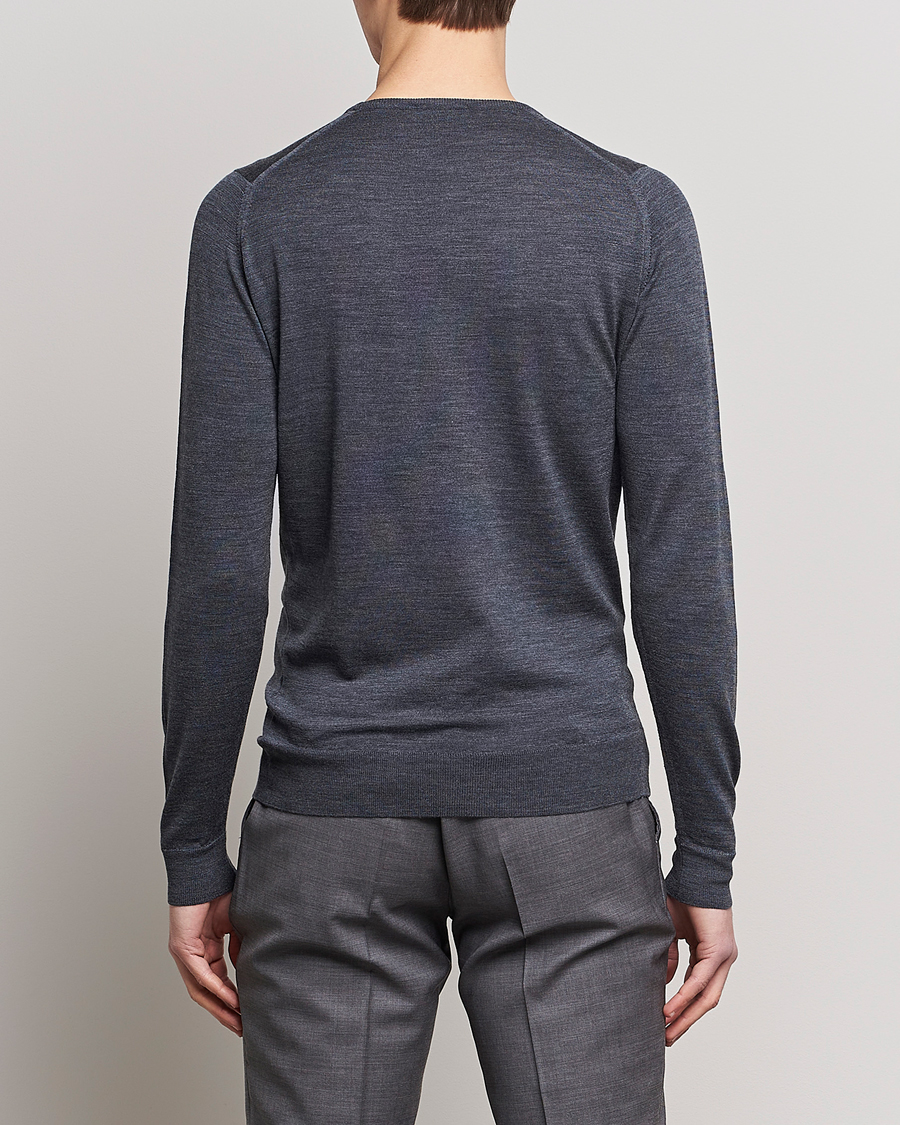 Herr | Tröjor | John Smedley | Lundy Extra Fine Merino Crew Neck Charcoal