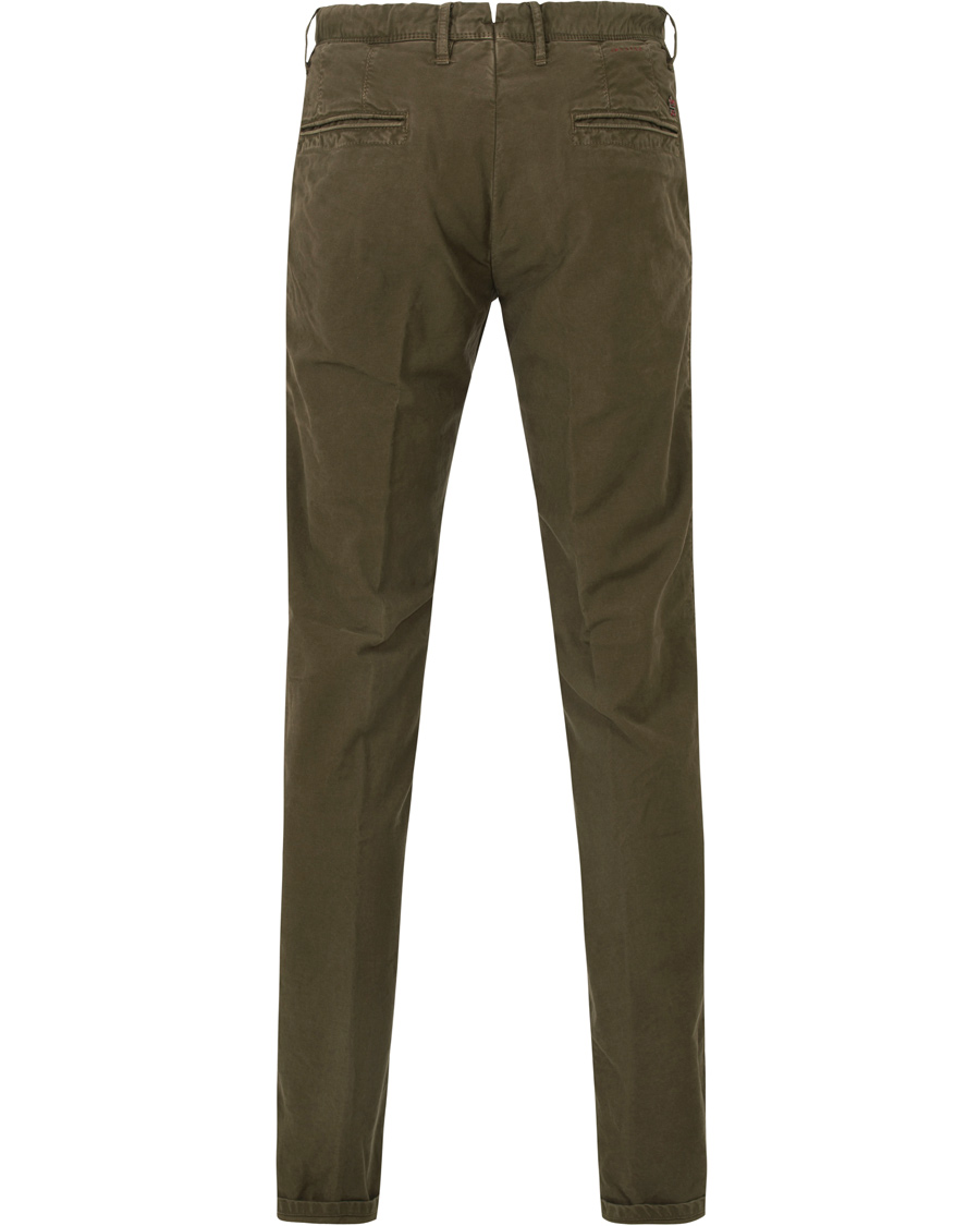 Herr | Byxor | Incotex | Slim Fit Garment Dyed Washed Slacks Green
