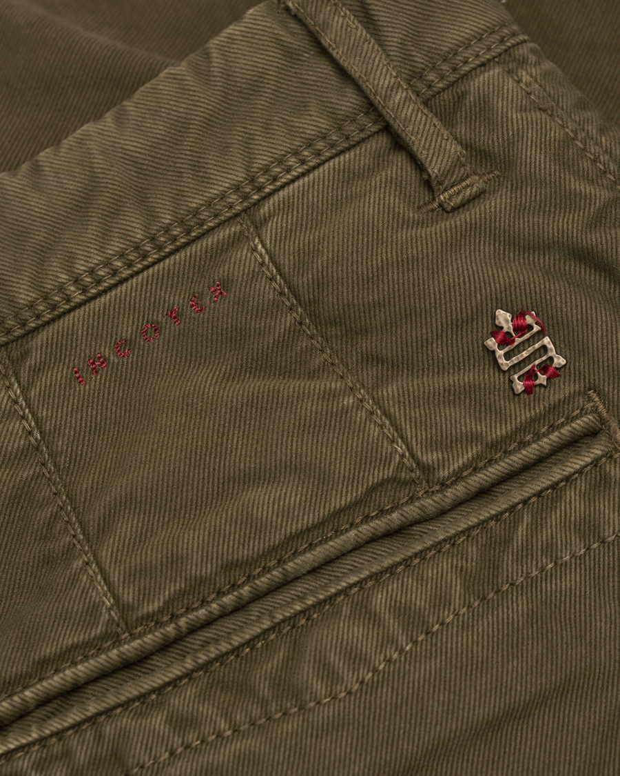 Herr | Byxor | Incotex | Slim Fit Garment Dyed Washed Slacks Green
