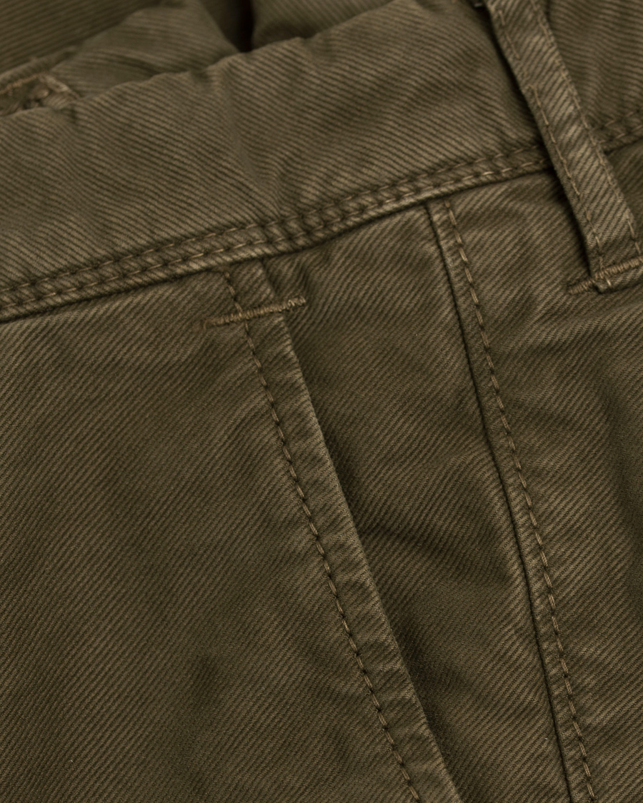 Herr | Byxor | Incotex | Slim Fit Garment Dyed Washed Slacks Green