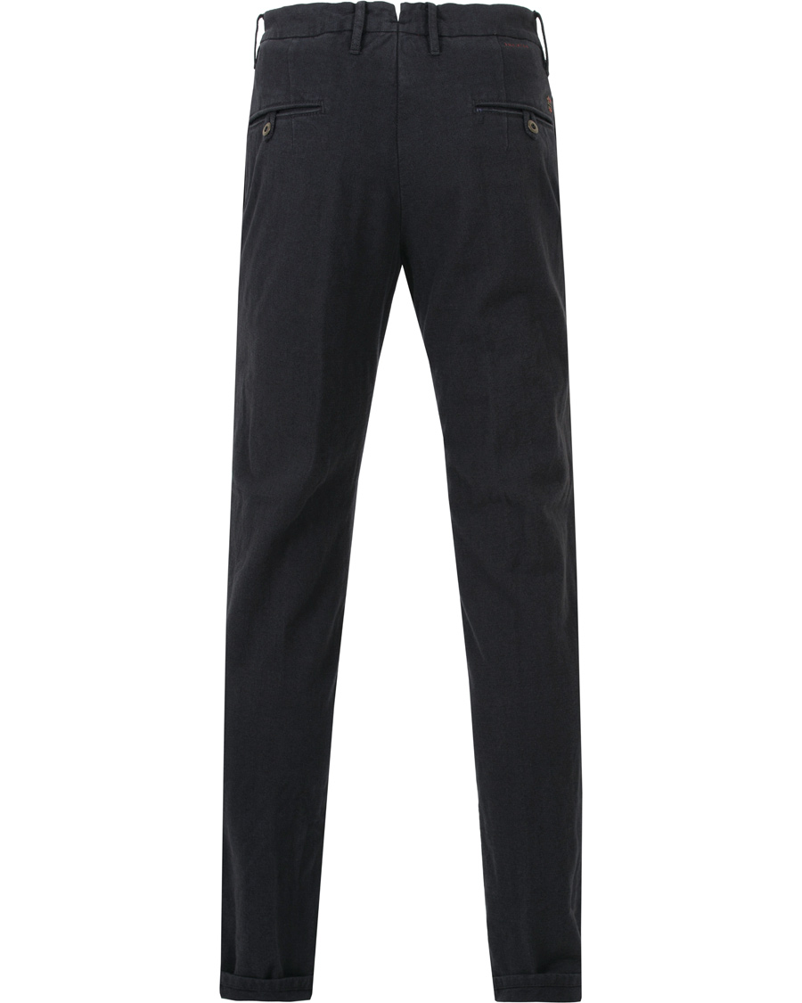 Herr | Byxor | Incotex | Slim Fit Yarn Dyed Pleated Slacks Navy