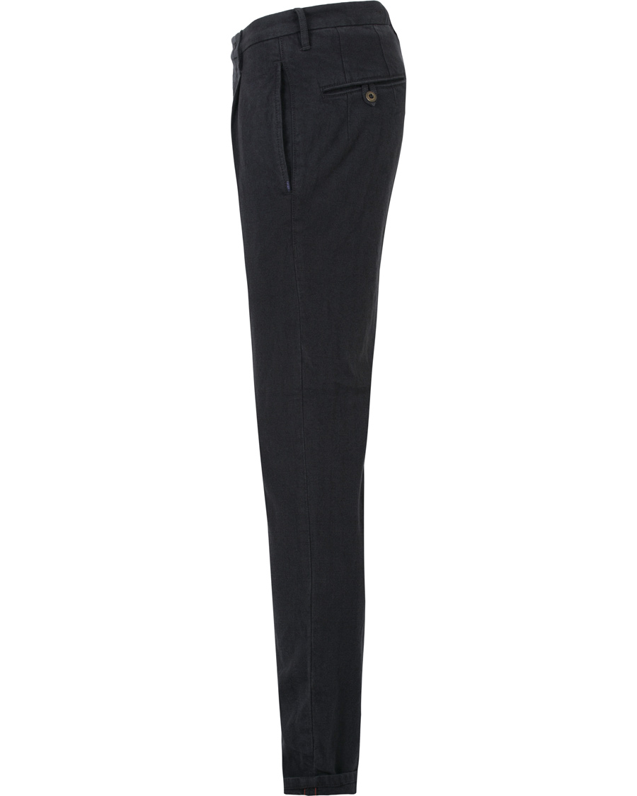 Herr | Byxor | Incotex | Slim Fit Yarn Dyed Pleated Slacks Navy