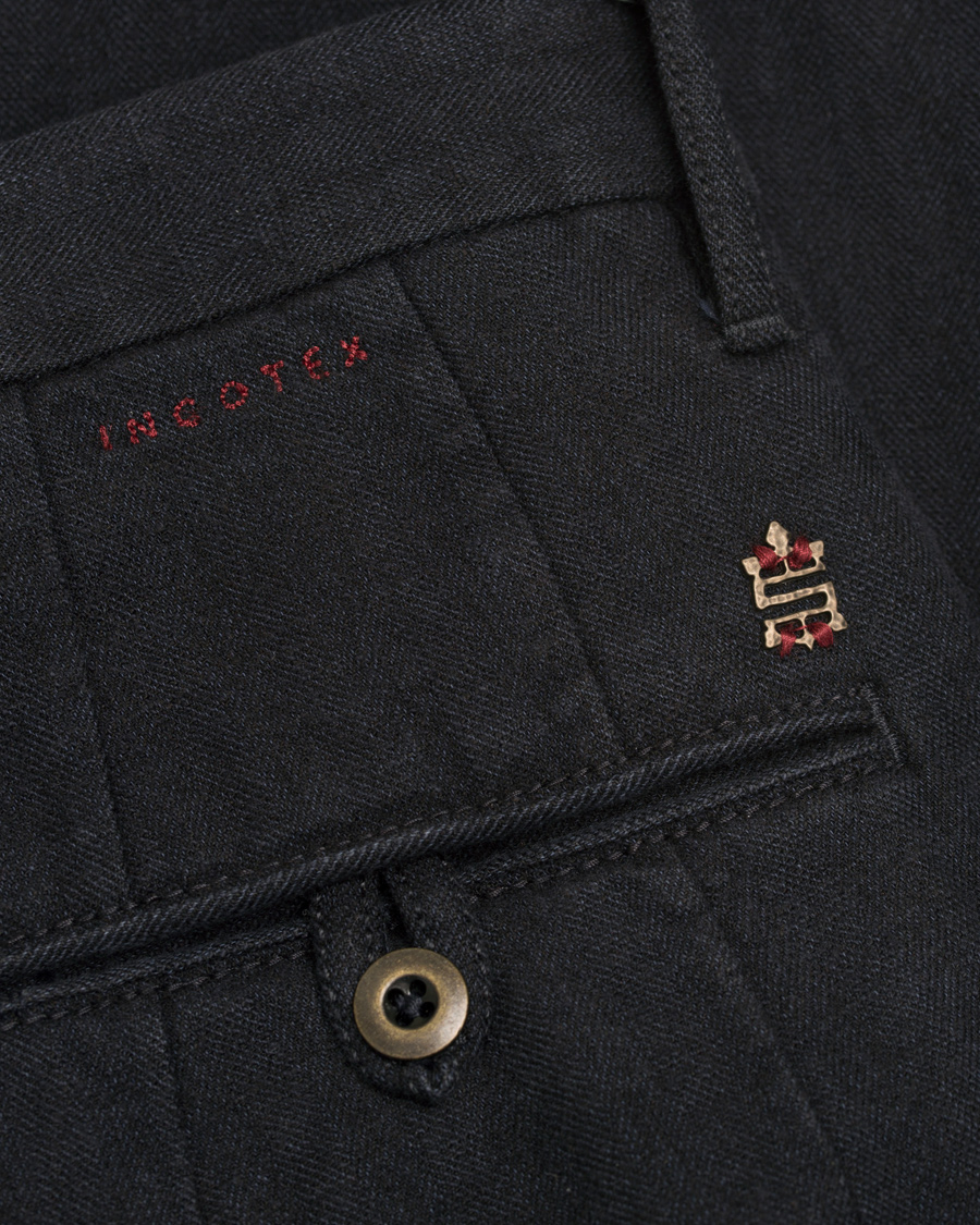 Herr | Byxor | Incotex | Slim Fit Yarn Dyed Pleated Slacks Navy
