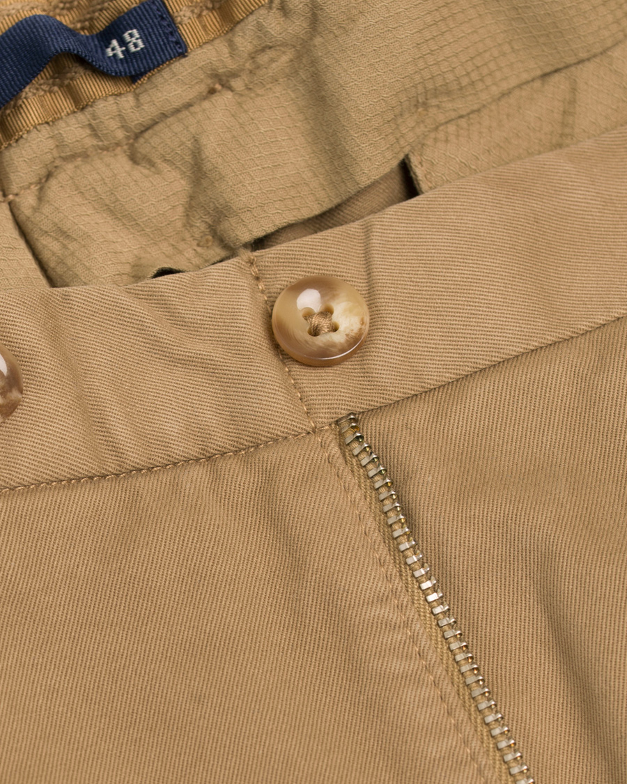 Herr | Byxor | Incotex | Slim Fit Comfort Garment Dyed Washed Chino Khaki