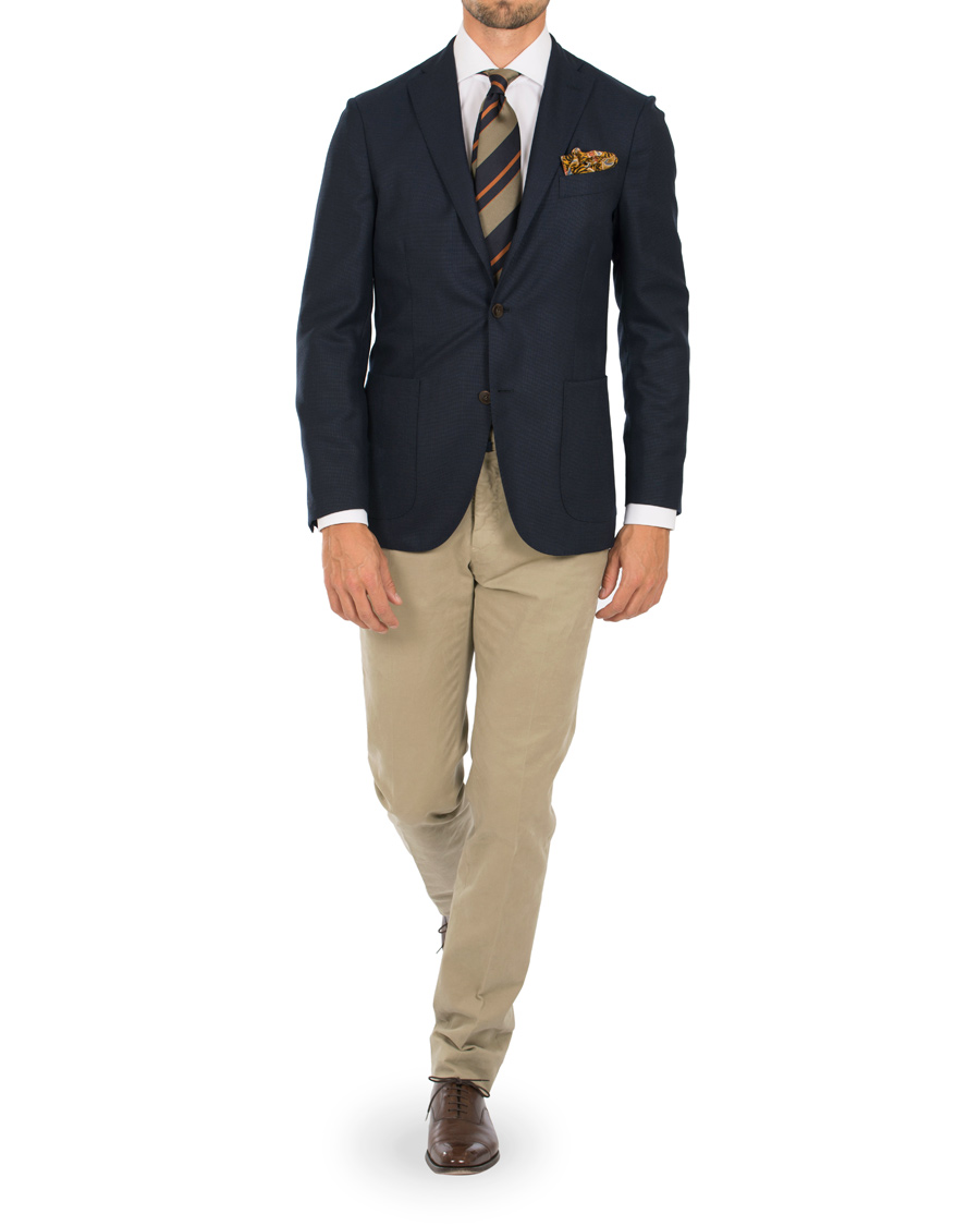 Herr | Byxor | Incotex | Slim Fit Comfort Garment Dyed Washed Chino Stone
