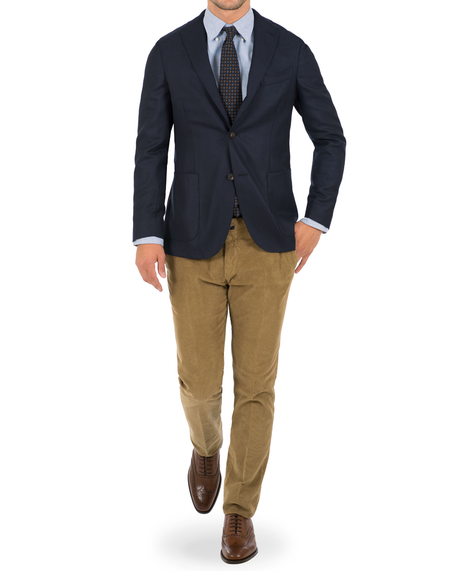 Herr | Byxor | Incotex | Slim Fit Garment Dyed Baby Corduroy Trousers Light Brown