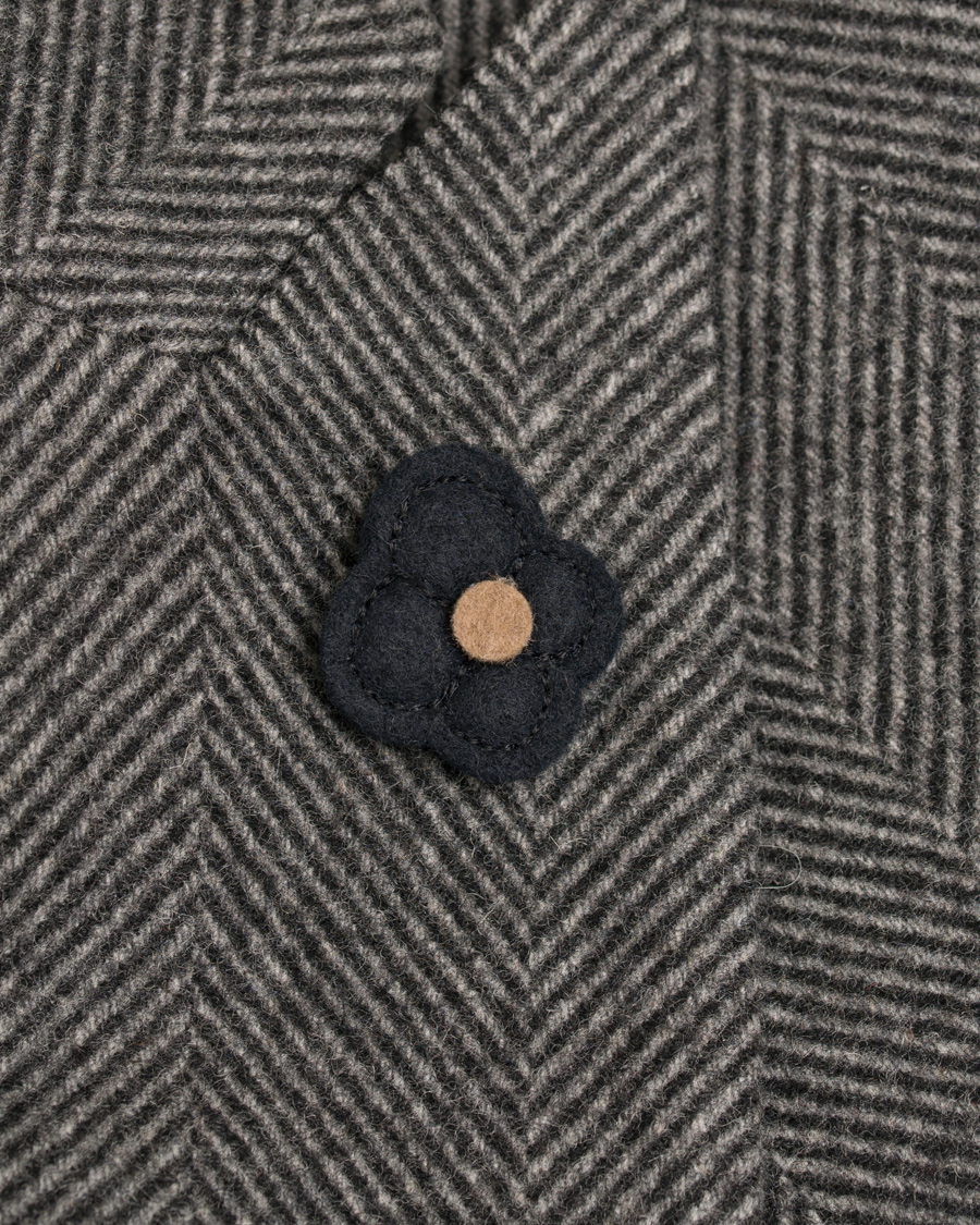 Herr | Jackor | Lardini | Double Herringbone Wool Coat Grey